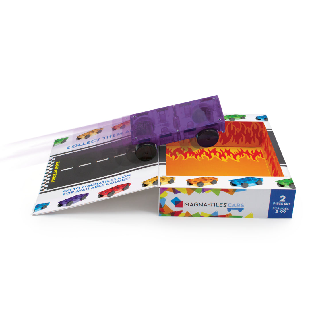 Magna-Tiles Cars 2-Piece Expansion Set: Purple & Red