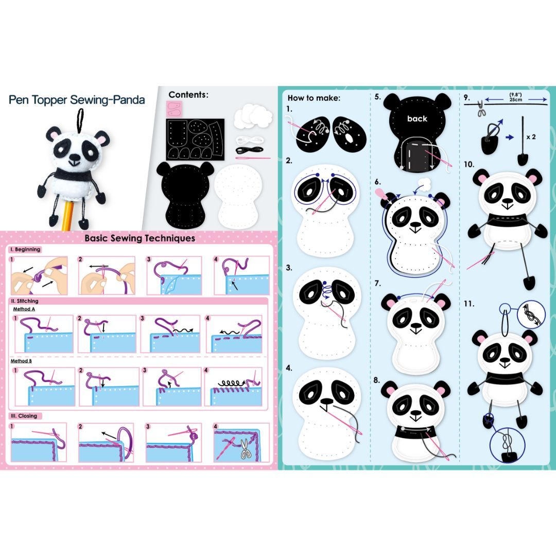 Avenir DIY Sewing Pen Topper - Panda