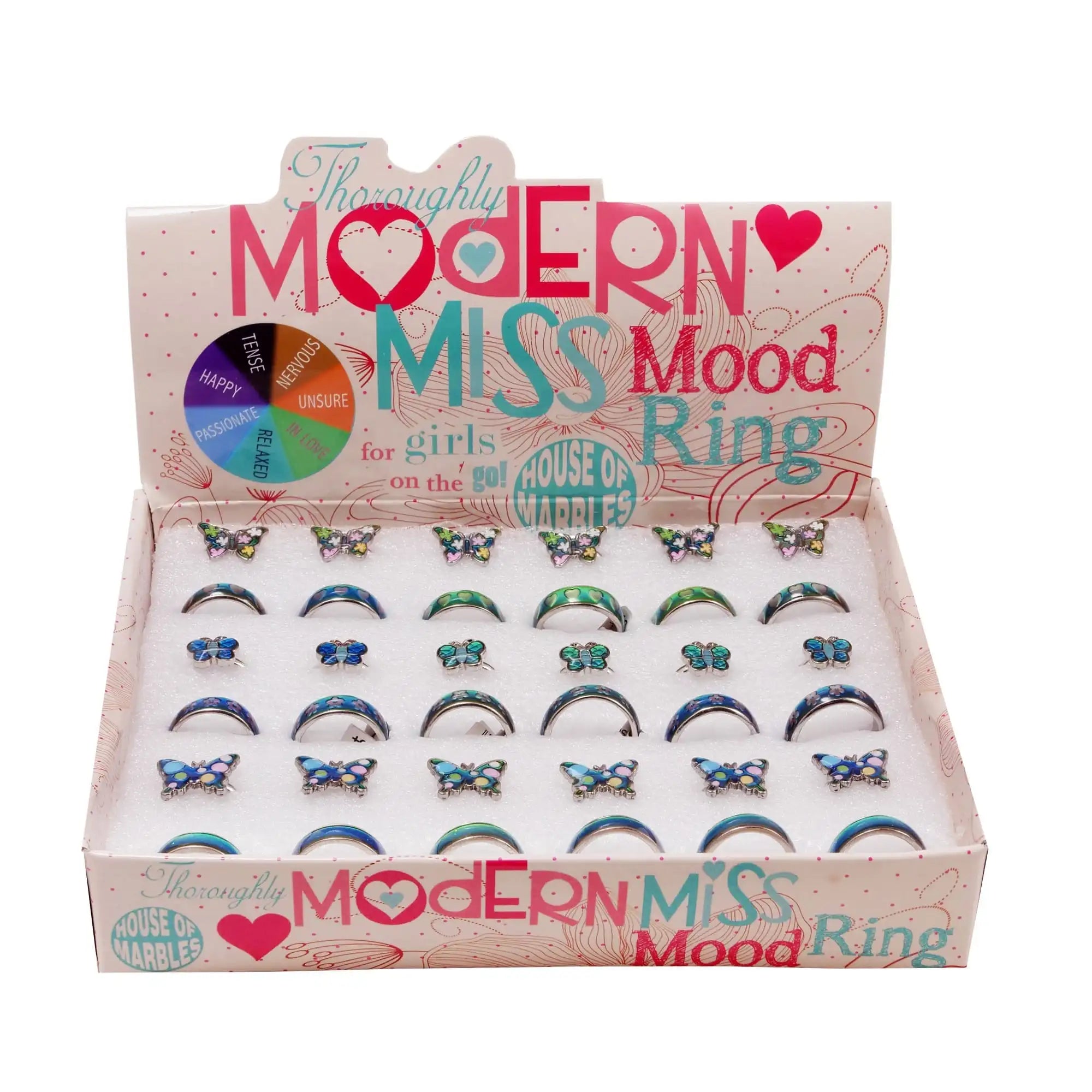 House of Marbles Butterflies & Bands Mood Rings