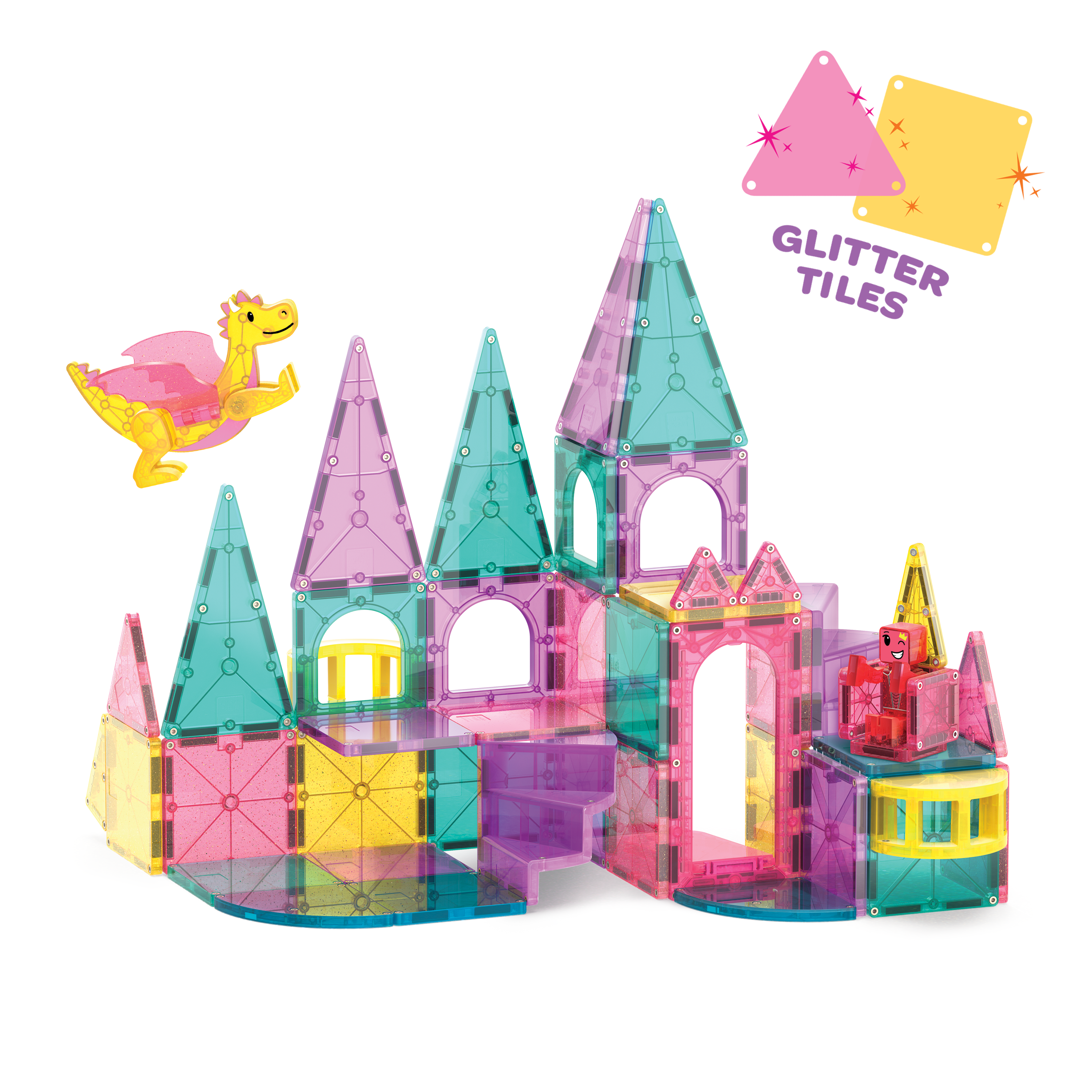 Magna-Tiles Castle DLX + Micromags: 48-Piece Set