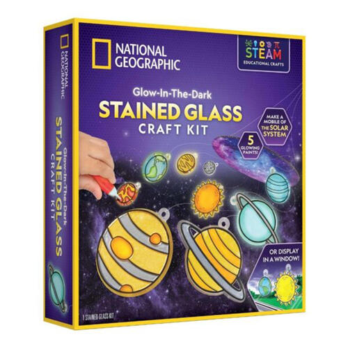 National Geographic Glow-In-The-Dark Stained Glass Craft Kit