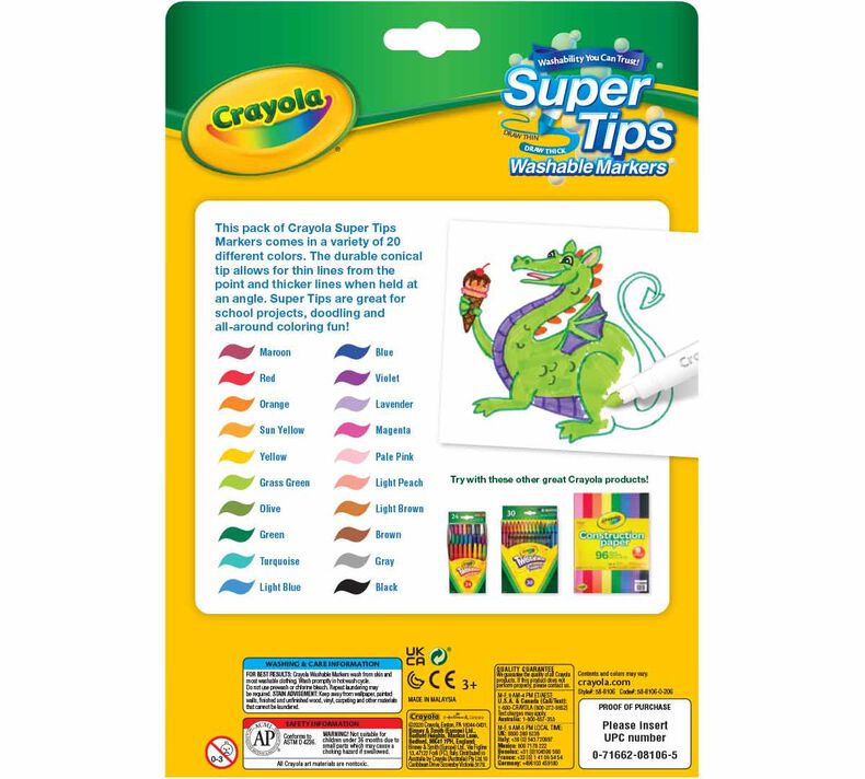 Crayola Super Tips Washable Markers 20ct