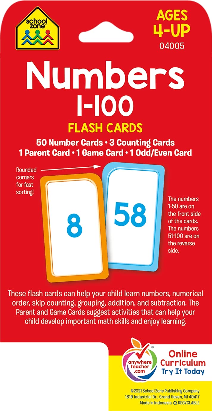 School Zone Flashcards: Numbers 1-100