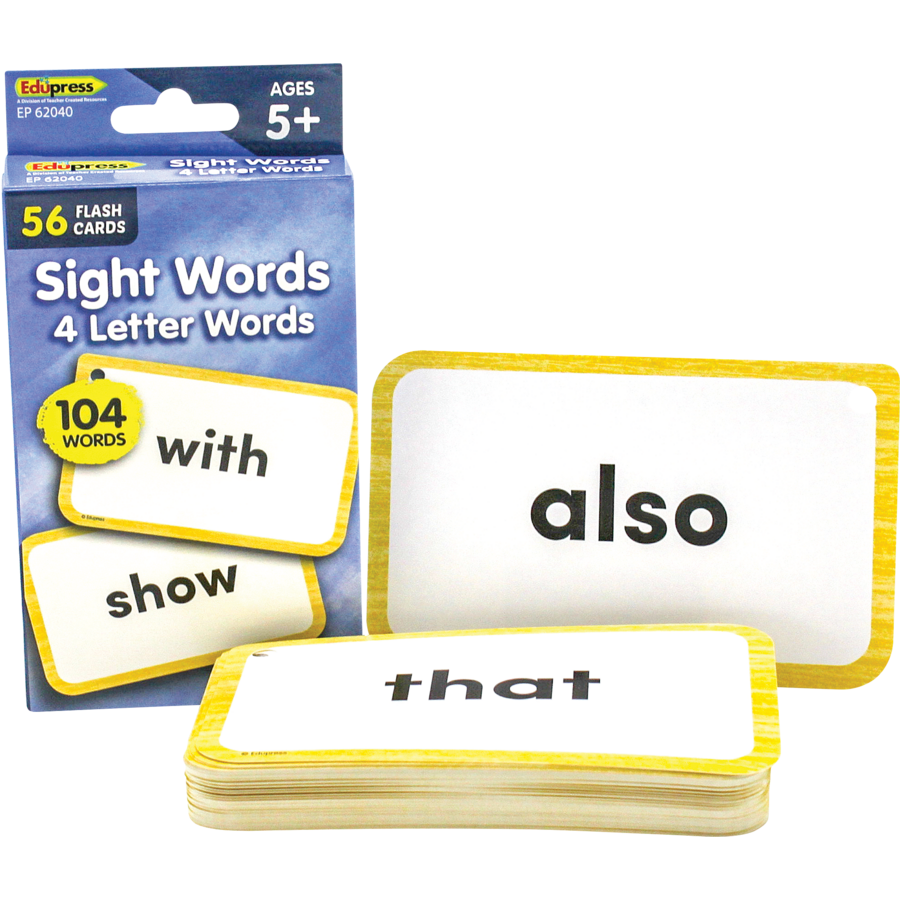 Teacher Created Resources Sight Words Flash Cards - 4 Letter Words