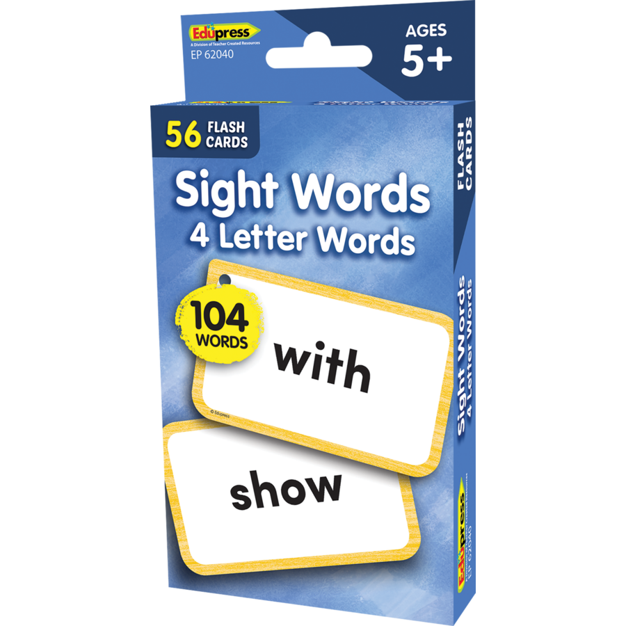 Teacher Created Resources Sight Words Flash Cards - 4 Letter Words