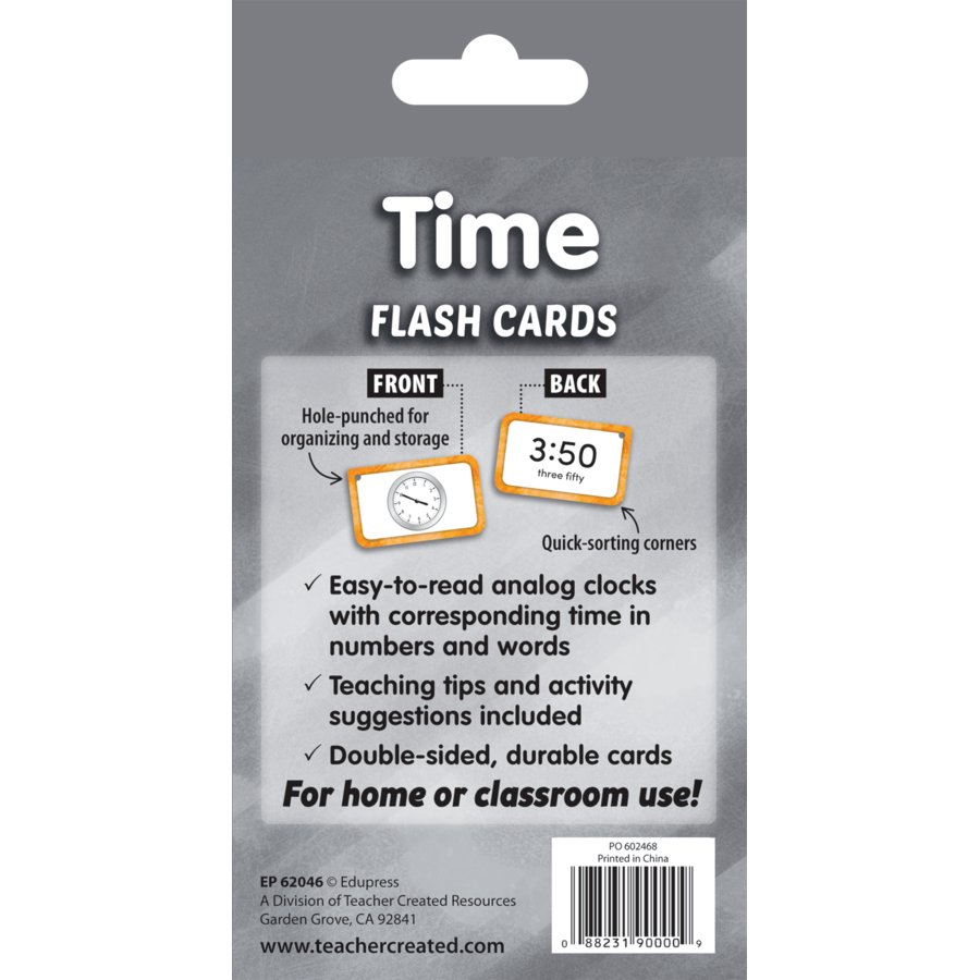 Teacher Created Resources Time Flash Cards