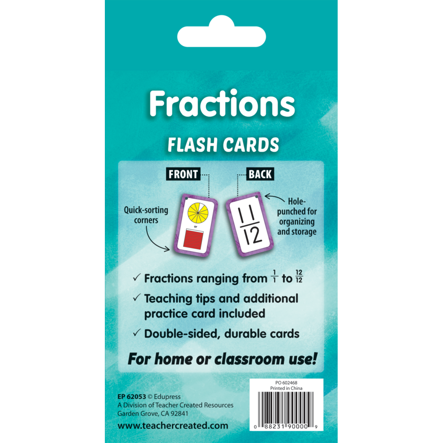 Teacher Created Resources Fractions Flash Cards