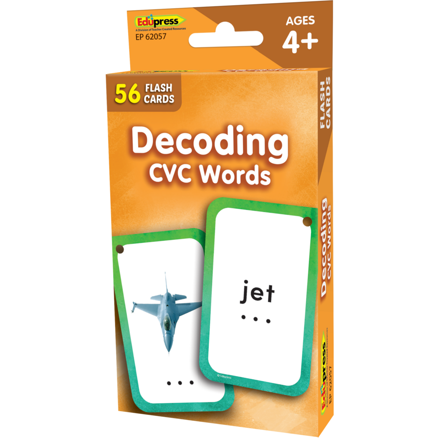 Teacher Created Resources Decoding CVC Words Flash Cards