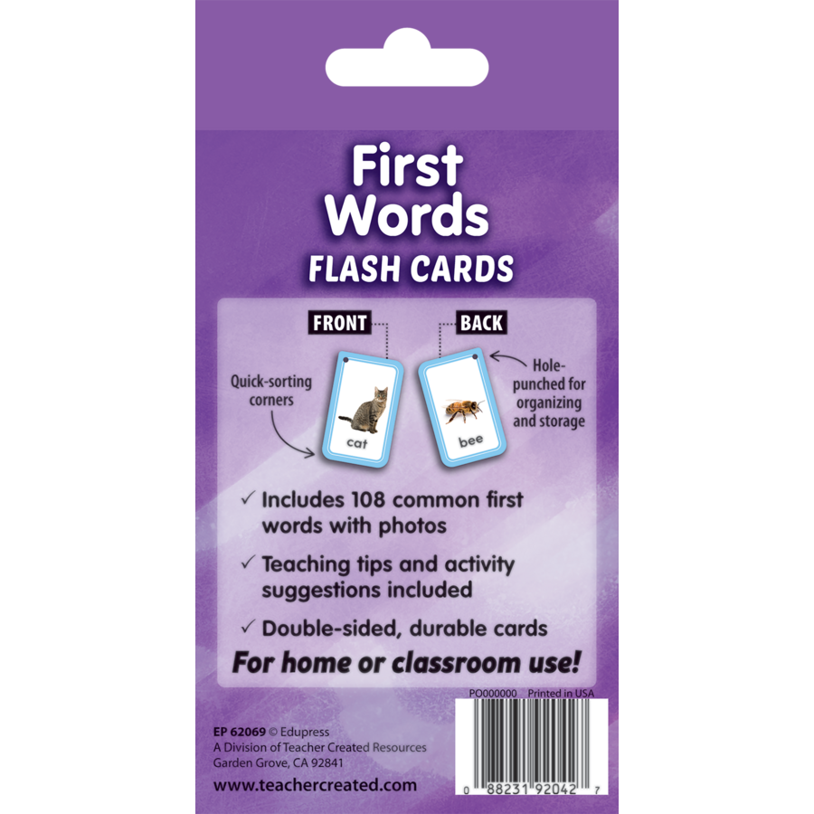 Teacher Created Resources First Words Flash Cards