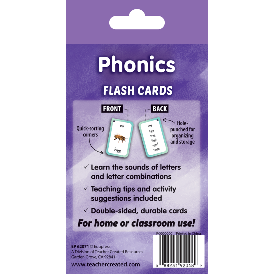 Teacher Created Resources Phonics Flash Cards