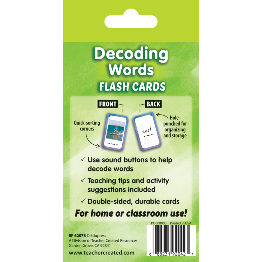 Teacher Created Resources Decoding Words Flash Cards