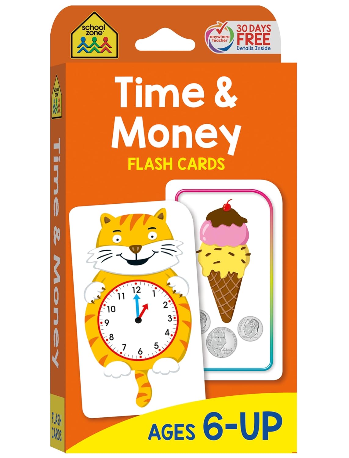 School Zone Flashcards: Time & Money