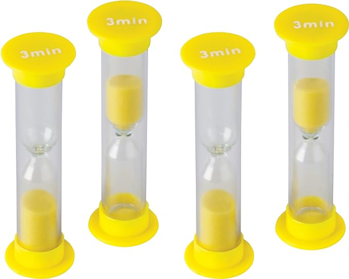 Teacher Created Resources 3-Minute Sand Timer Small (Pack of 4)