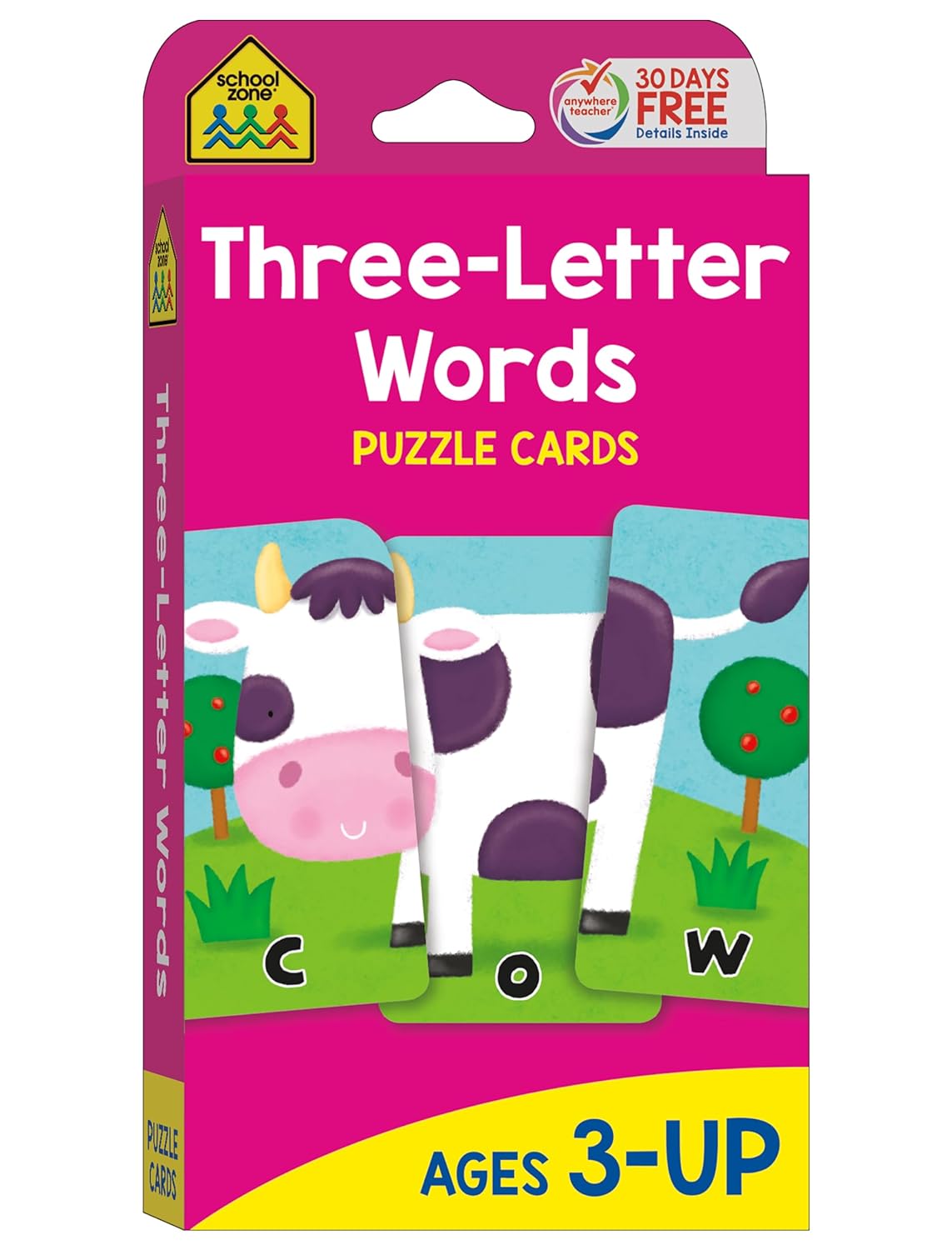 School Zone Puzzle Cards: Three-Letter Words