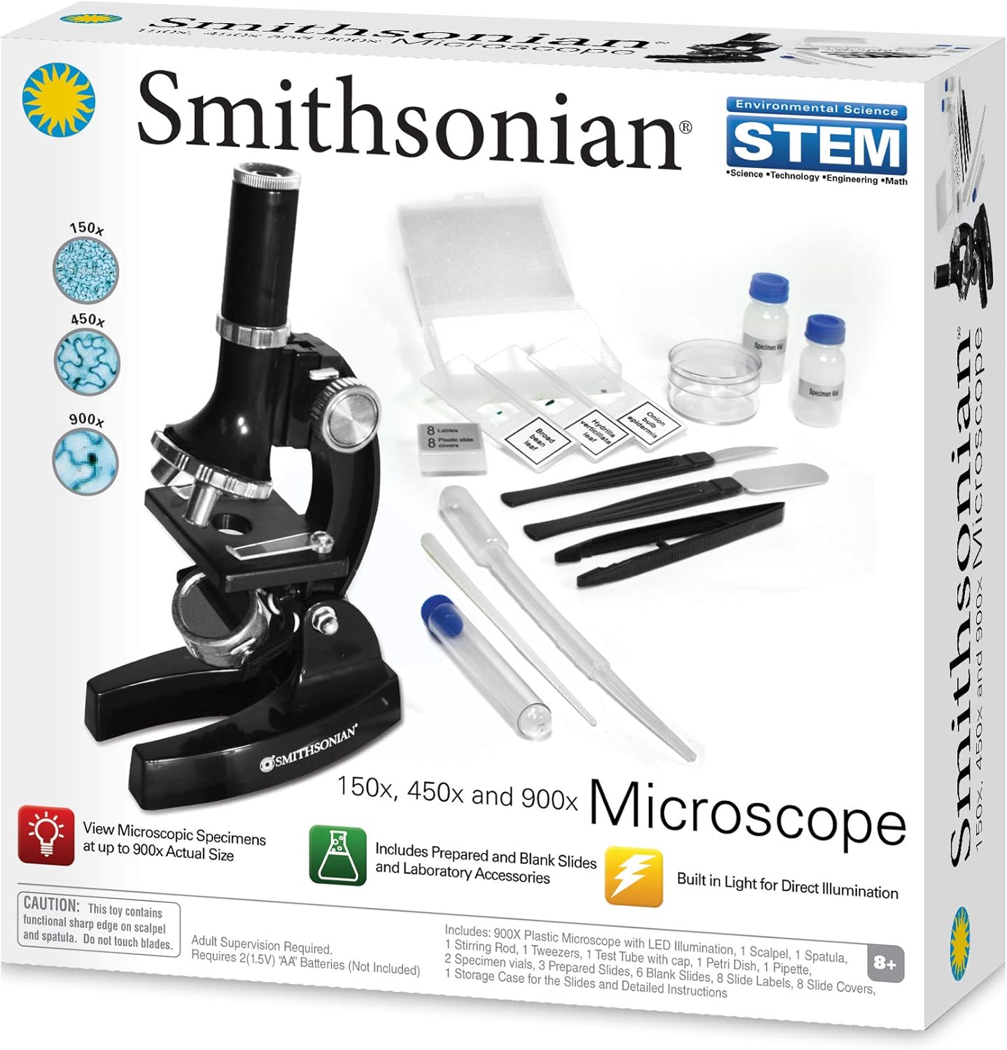 Smithsonian 150X, 450X and 900X Microscope Kit