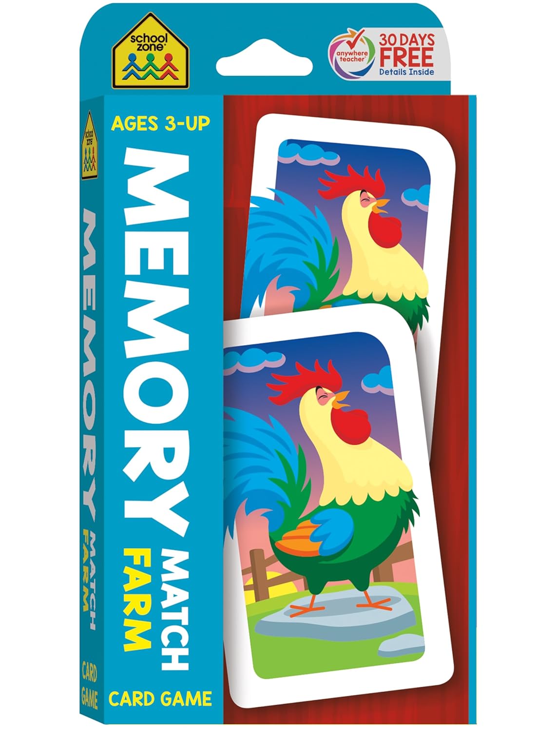 School Zone Memory Match Farm Flash Card Game