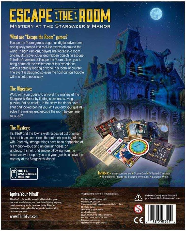 ThinkFun Escape The Room: Mystery at the Stargazer's Manor