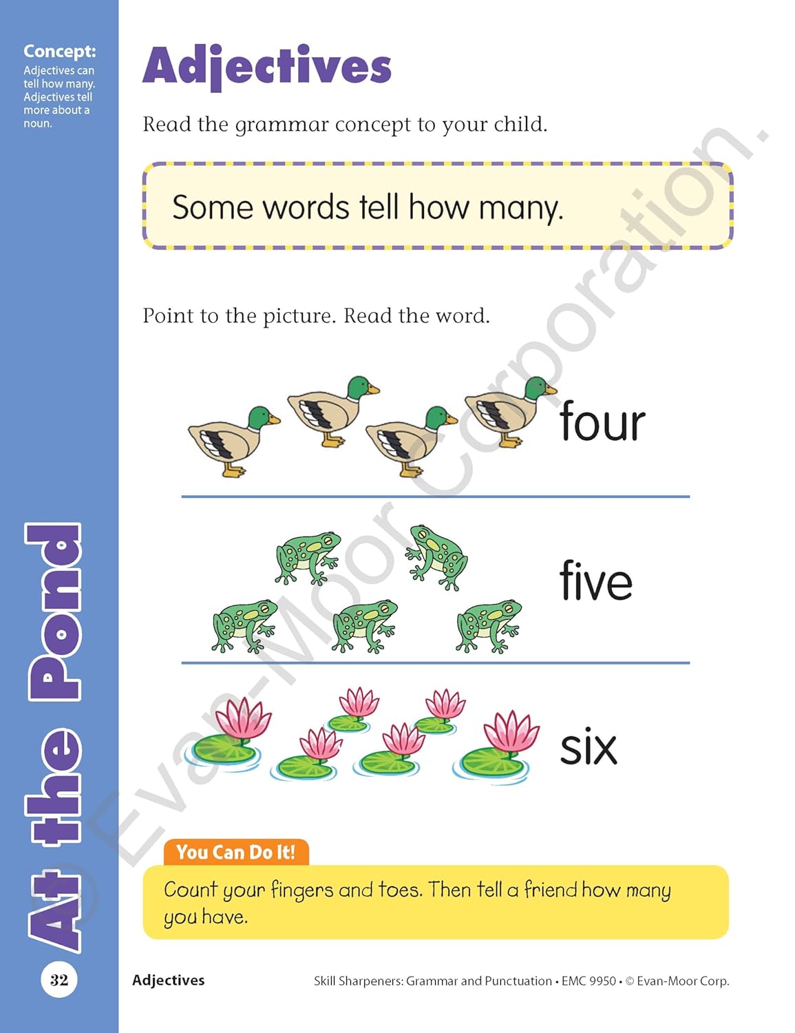 Evan-Moor Skill Sharpeners Grammar & Punctuation Activity Book Grade K