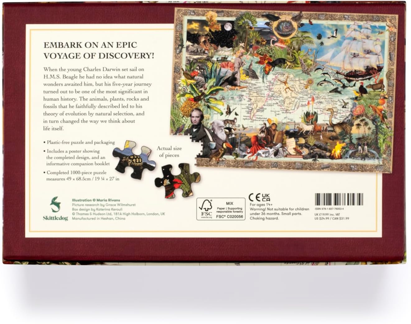 Charles Darwin's Voyage On H.M.S. Beagle: A 1000-Piece Jigsaw Puzzle