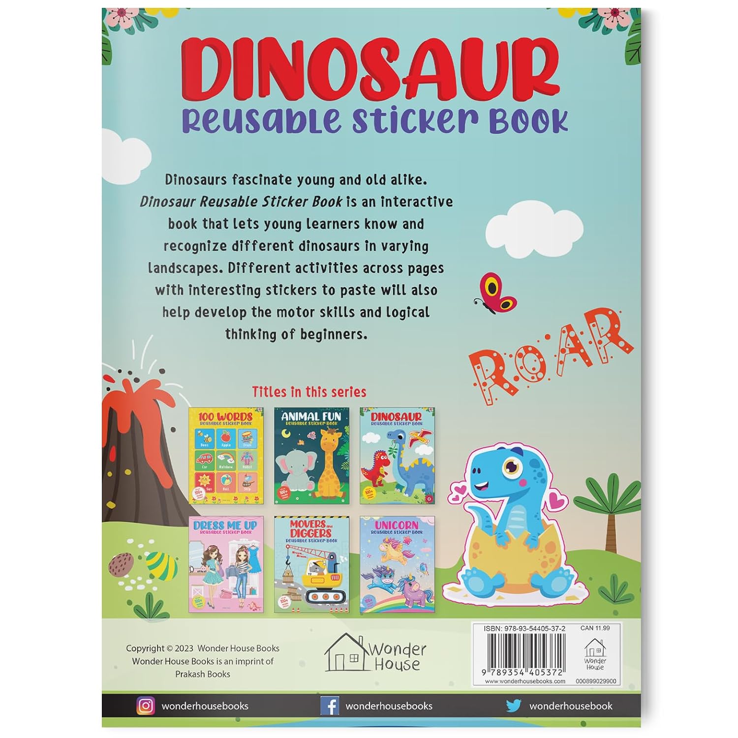 Dinosaur World Reusable Sticker Book for Children