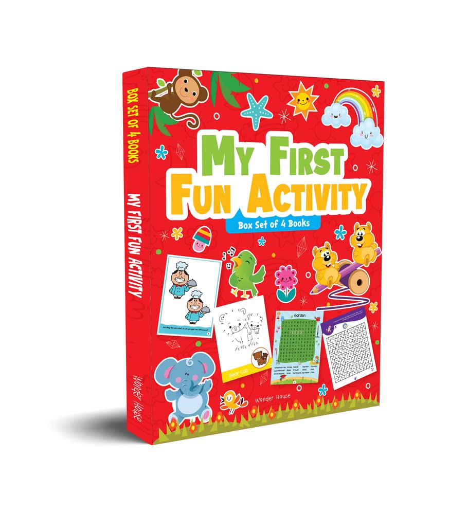 My First Fun Activity Boxset Of 4 Books: Spot The Difference, Mazes, Word Search & Dot To Dot