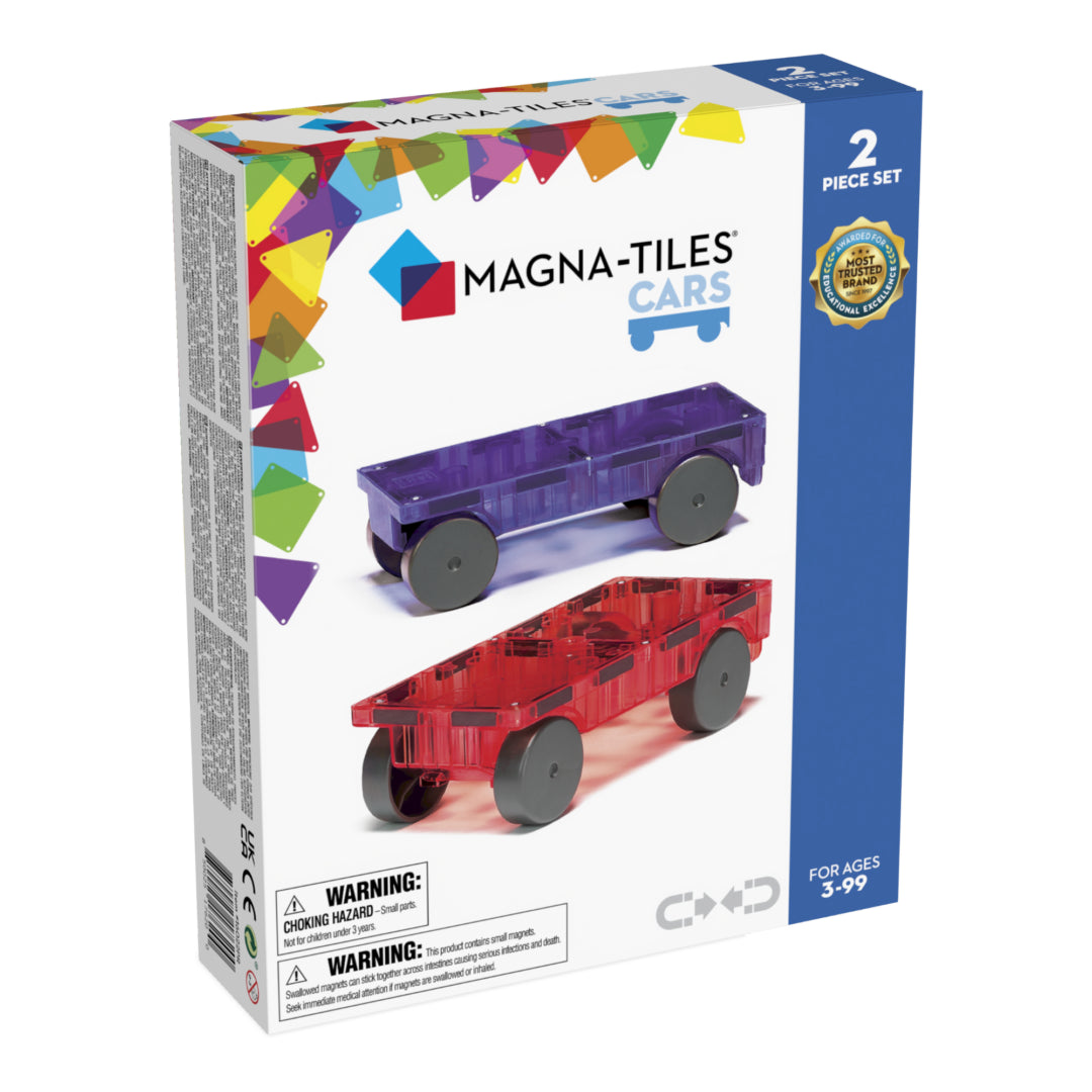 Magna-Tiles Cars 2-Piece Expansion Set: Purple & Red