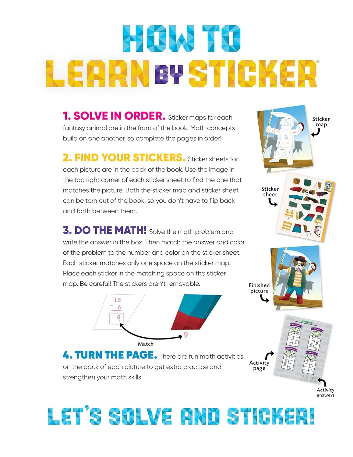 Learn by Sticker: More Addition & Subtraction