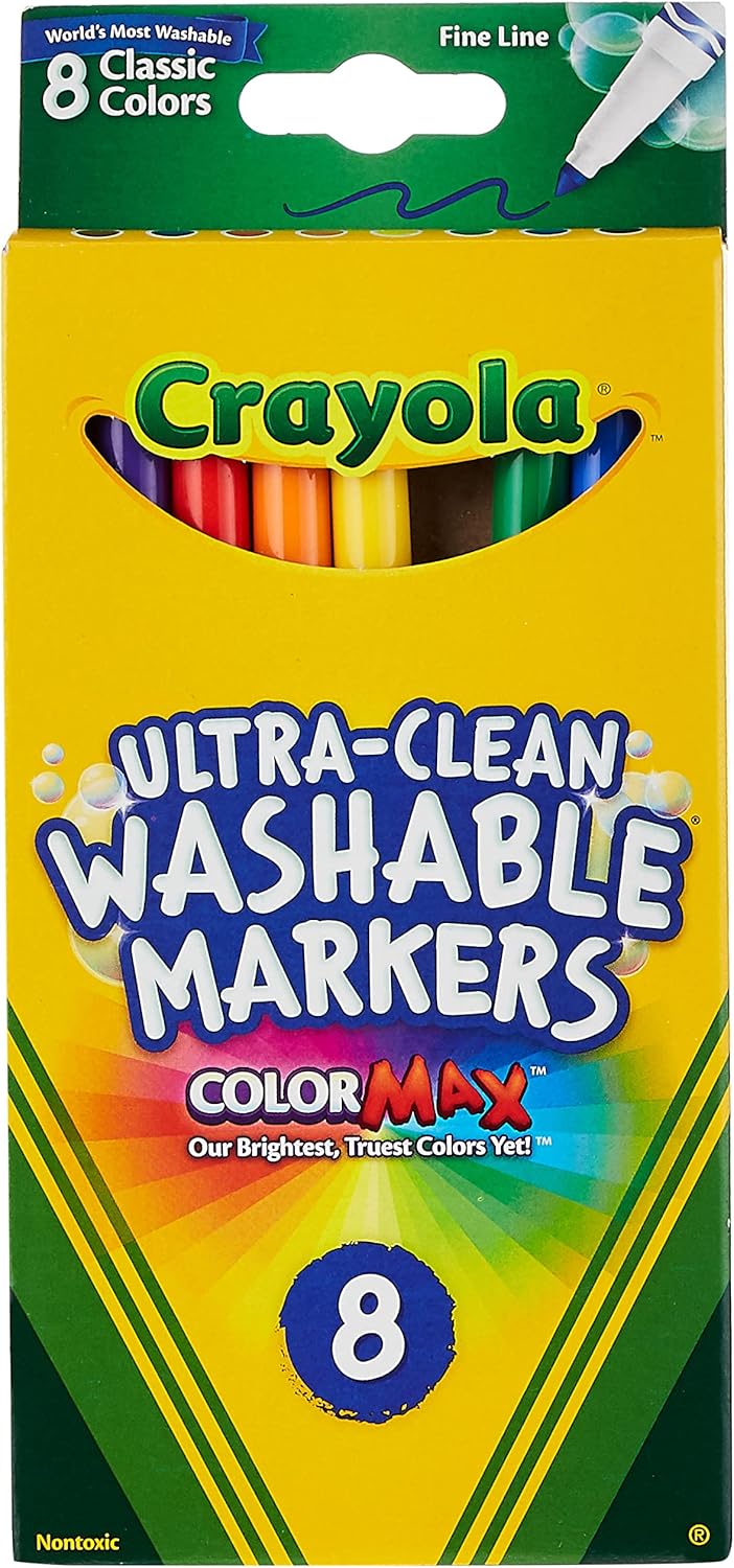 Crayola Ultra-Clean Washable Fine Line Markers 8ct