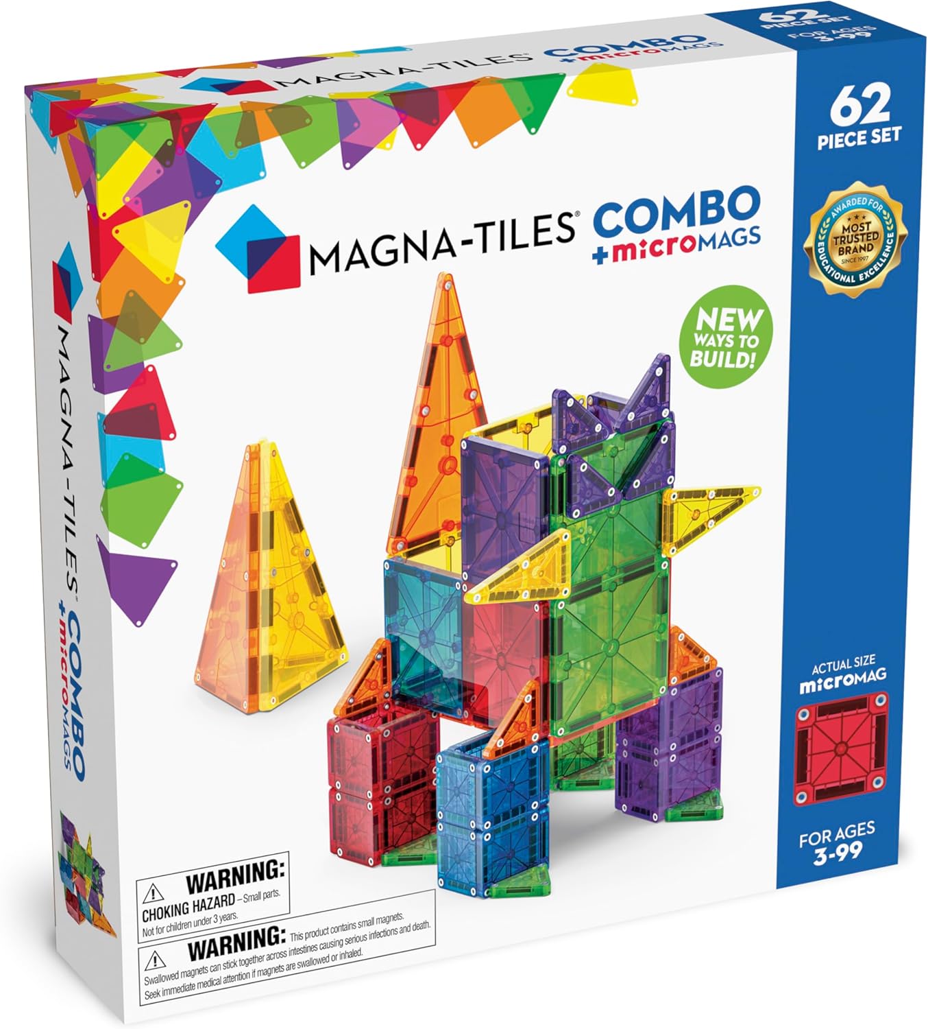 Magna-Tiles Combo + Micromags: 62-Piece Set