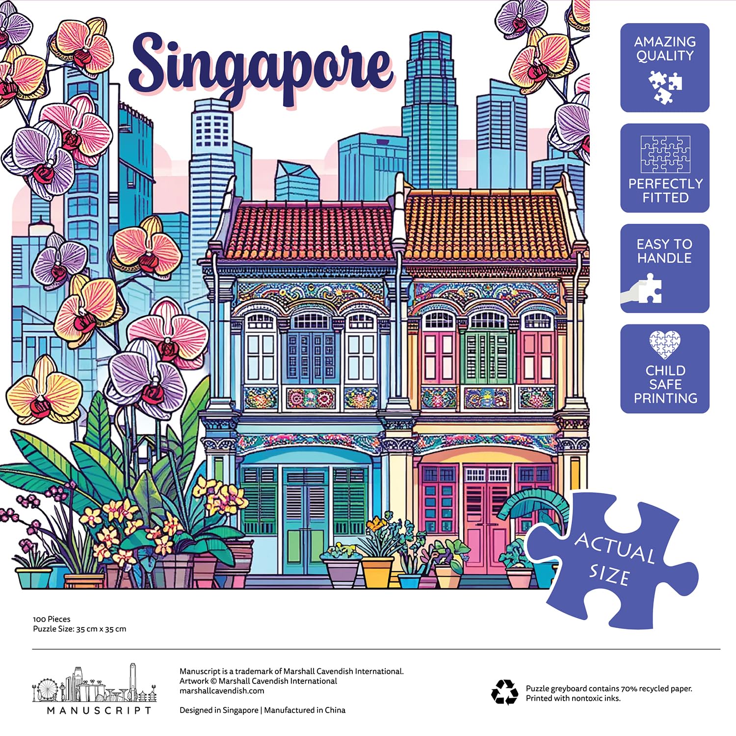 Singapore 100-piece Jigsaw Puzzle: Shophouses