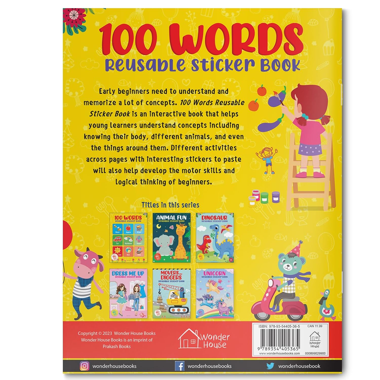 100 Words Reusable Sticker Book for Children