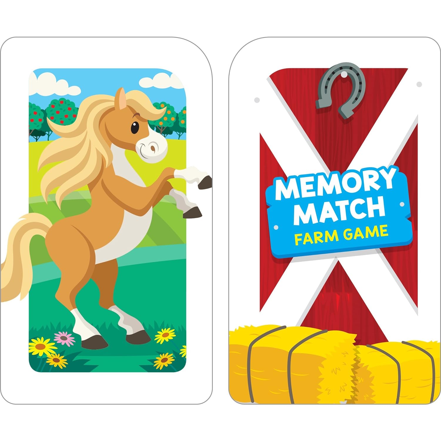 School Zone Memory Match Farm Flash Card Game