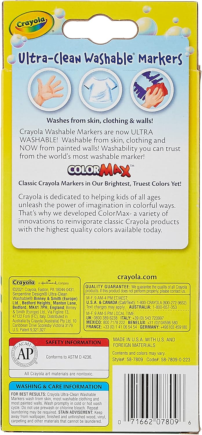 Crayola Ultra-Clean Washable Fine Line Markers 8ct