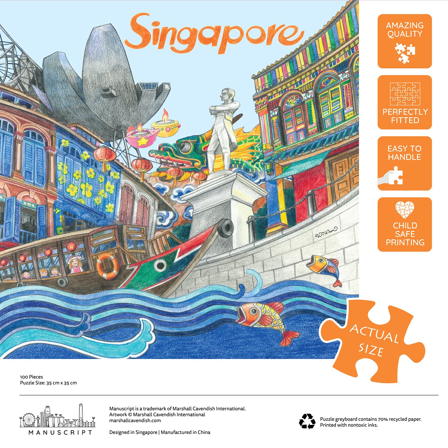 Singapore 100-piece Jigsaw Puzzle: Out & About Lion City