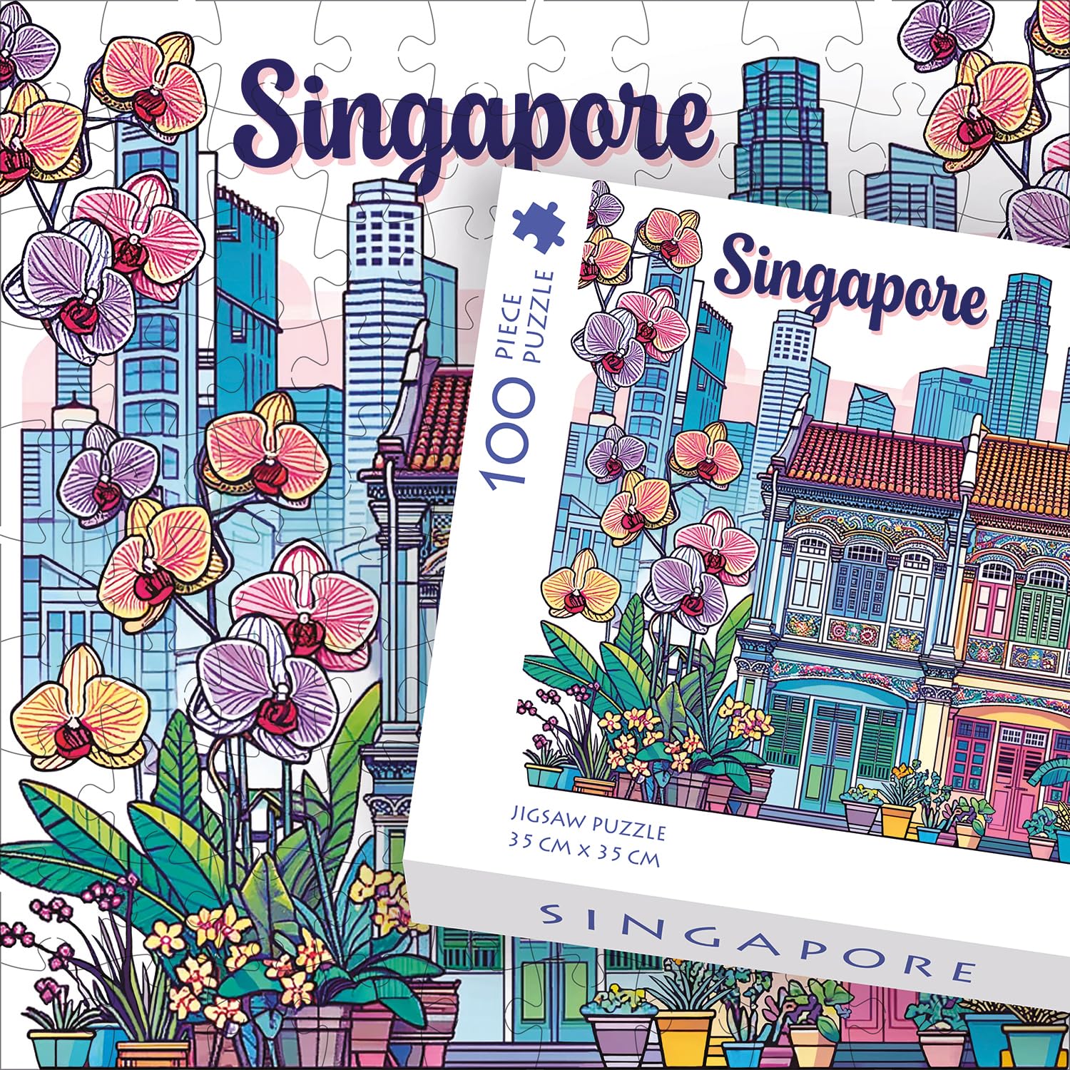 Singapore 100-piece Jigsaw Puzzle: Shophouses