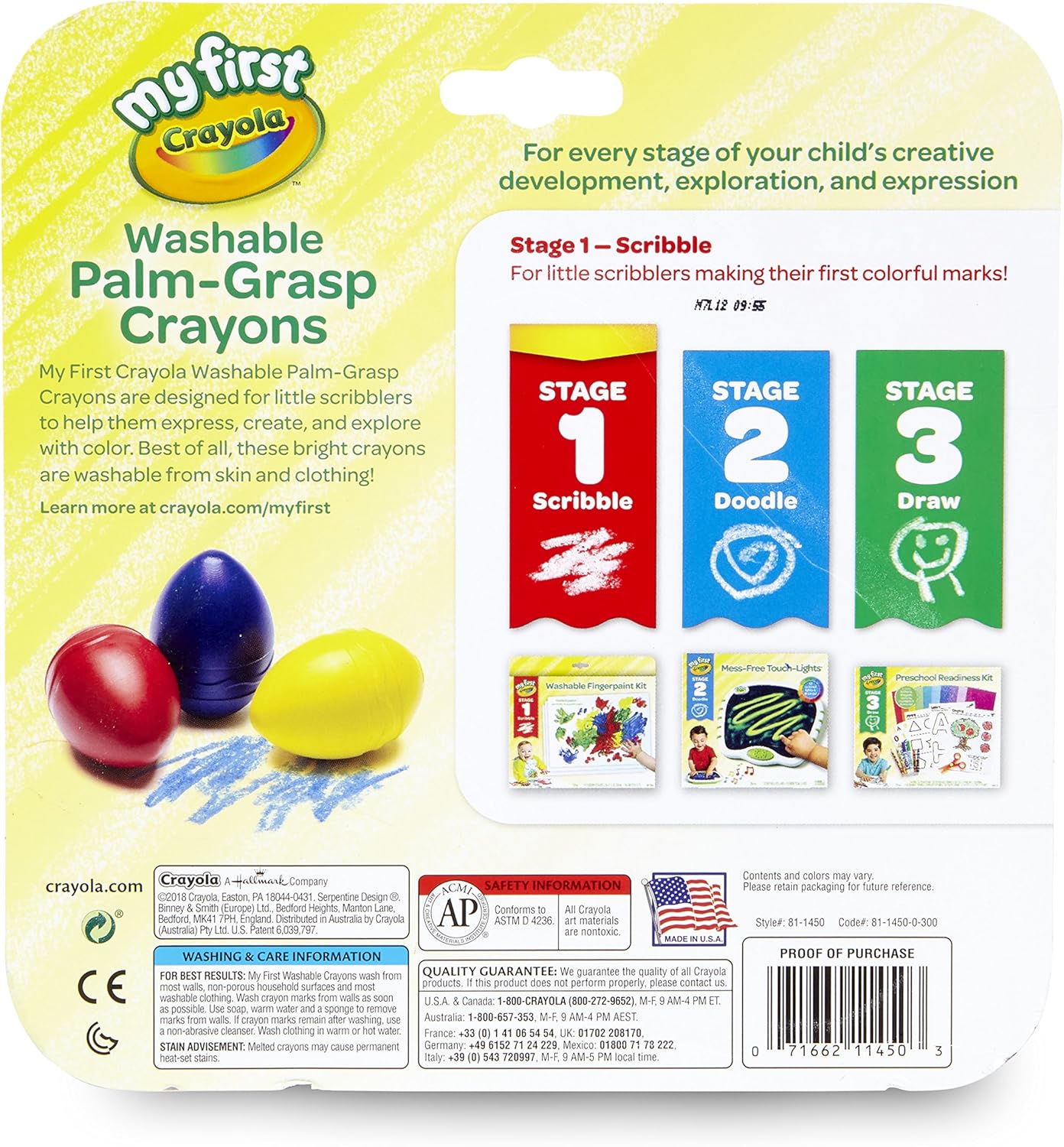 Crayola Palm-Grip Crayons 3ct