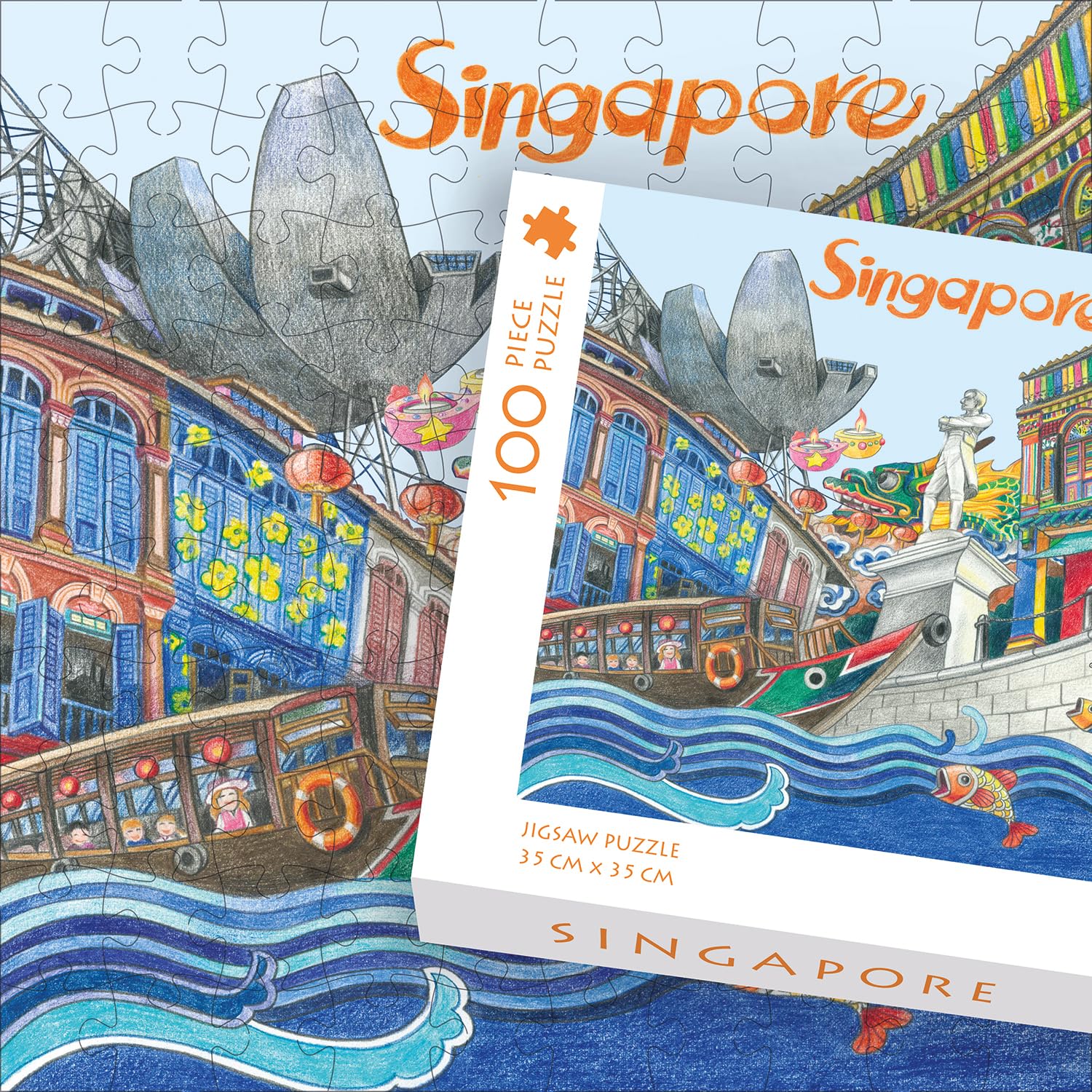 Singapore 100-piece Jigsaw Puzzle: Out & About Lion City