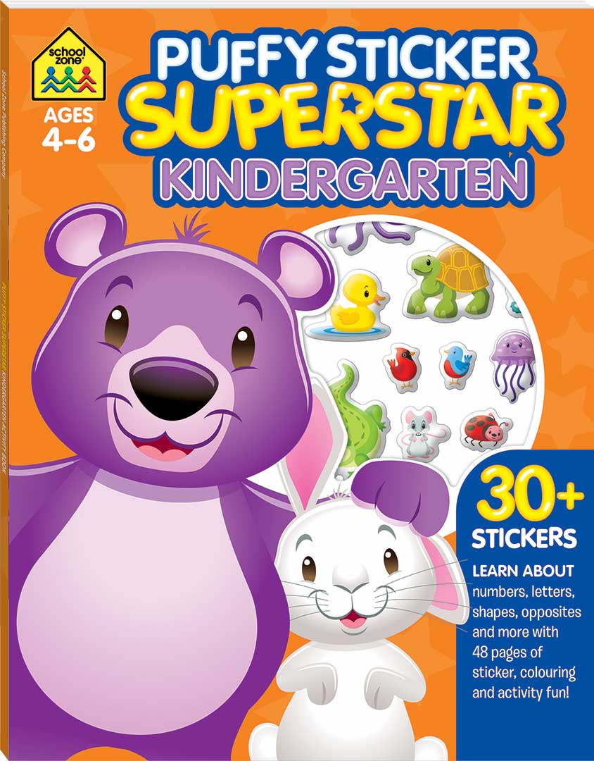 School Zone Puffy Sticker Superstar Kindergarten (Ages 4-6)