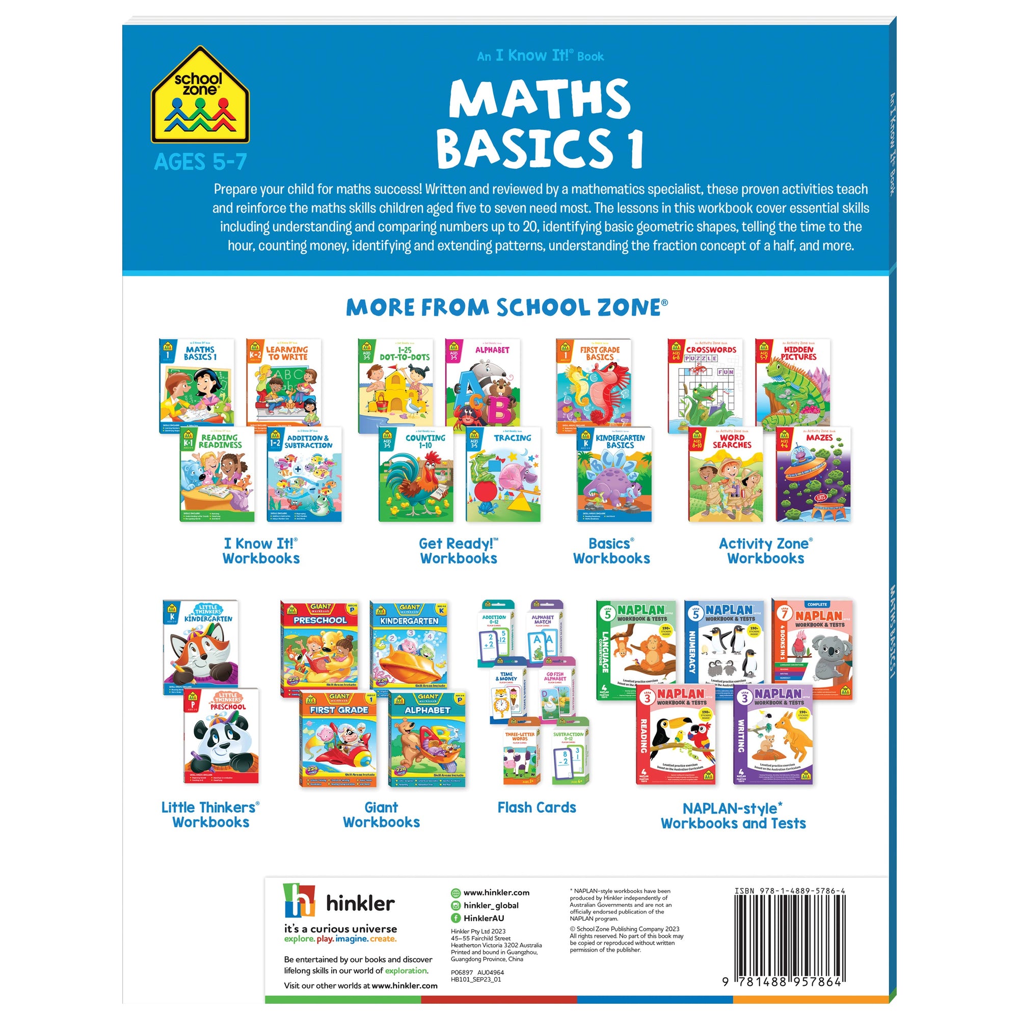 School Zone I Know It Book: Maths Basics 1 (Ages 5-7)