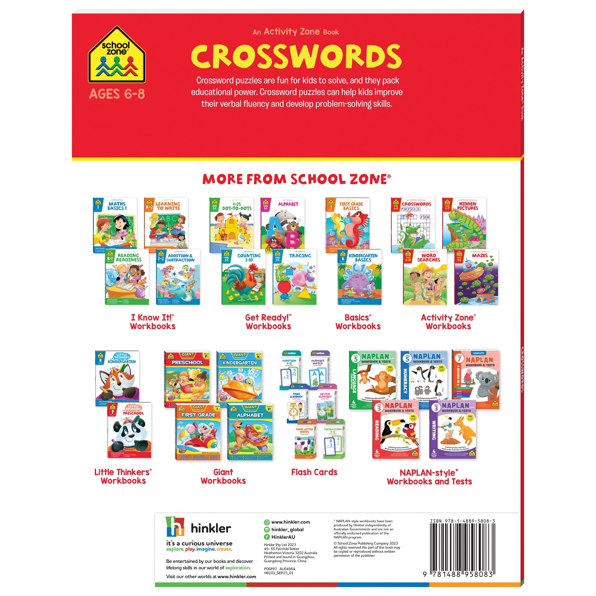 School Zone An Activity Zone Book: Crossword