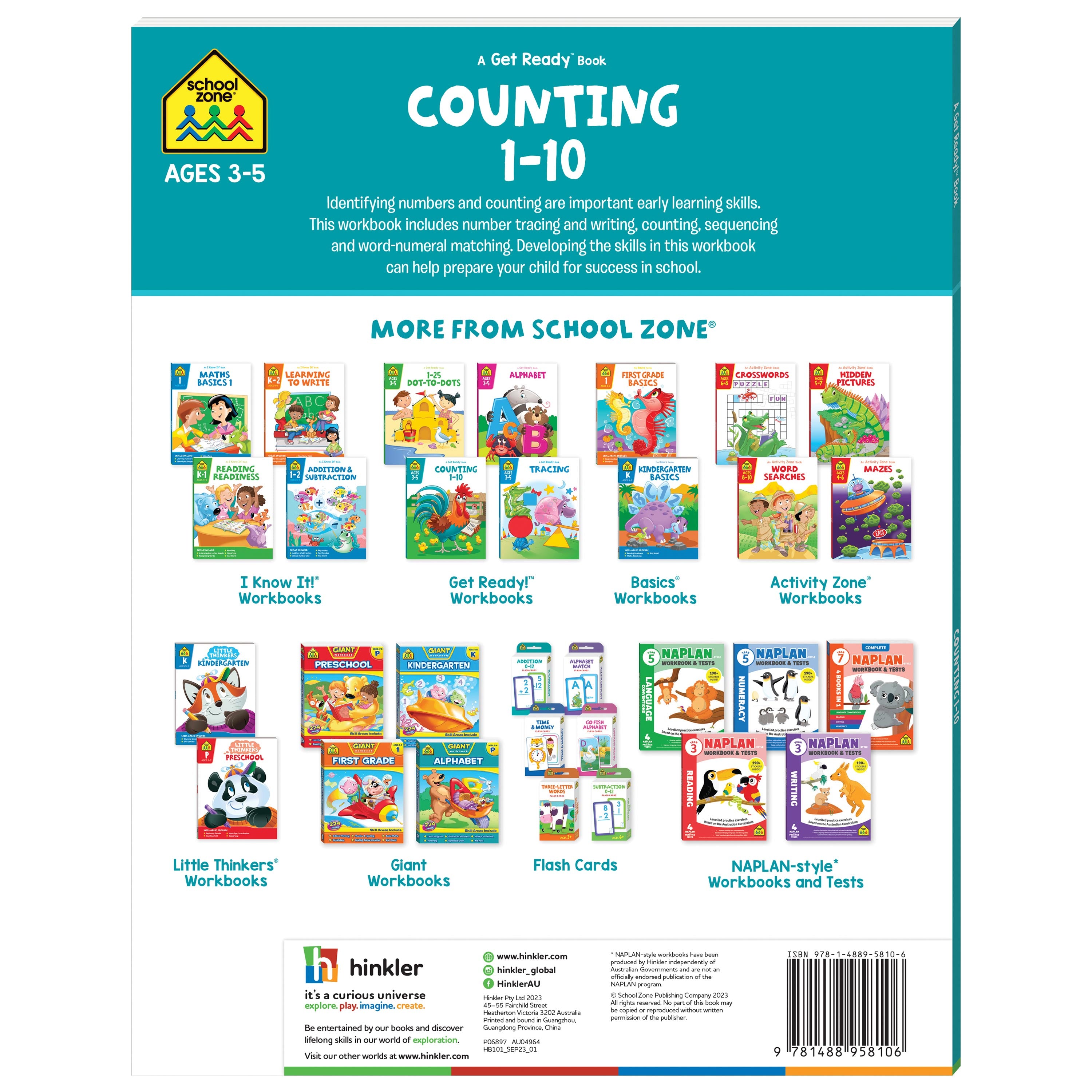 School Zone Get Ready Counting 1-10 (Ages 3-5)