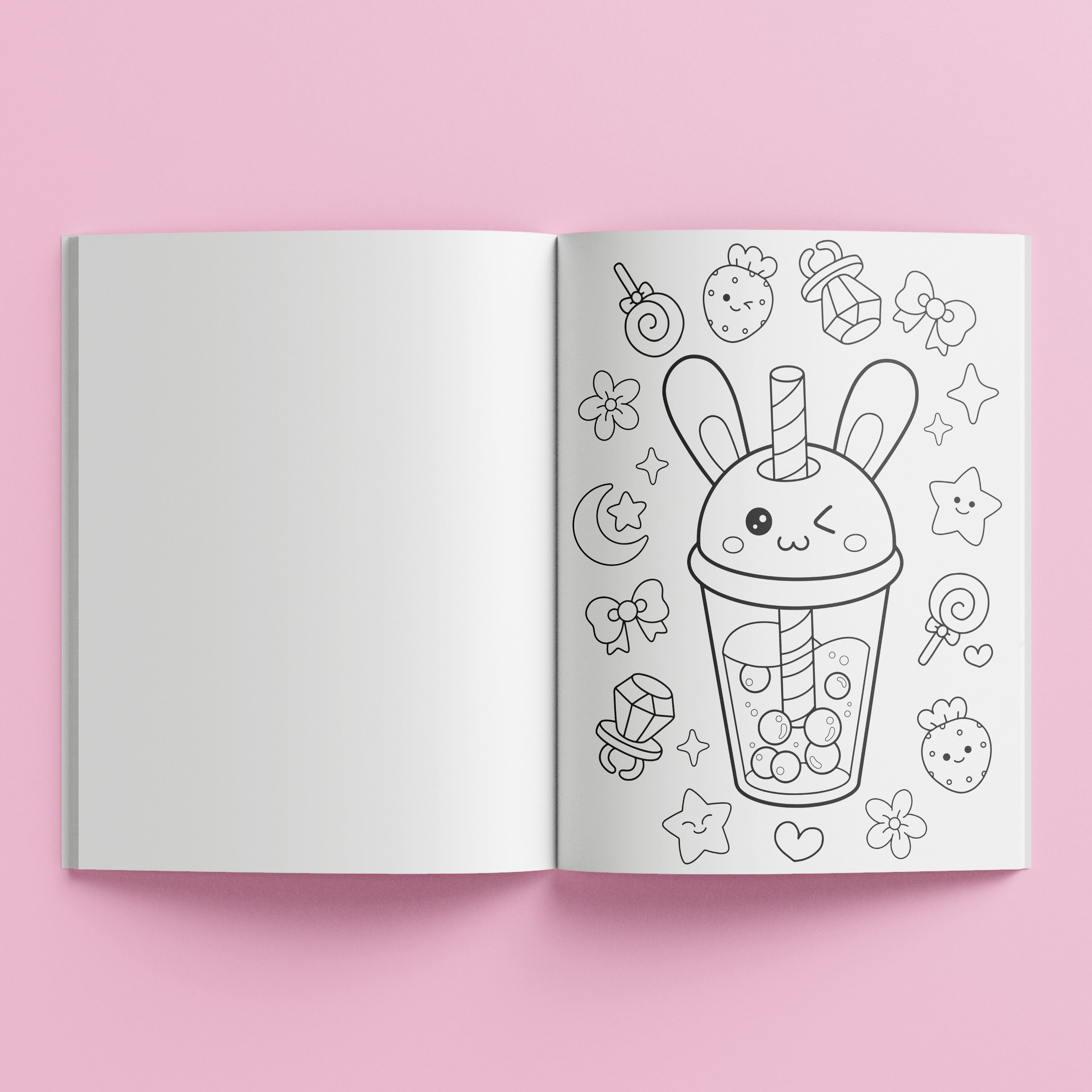 Kaleidoscope Colouring Stickers Bubble Tea