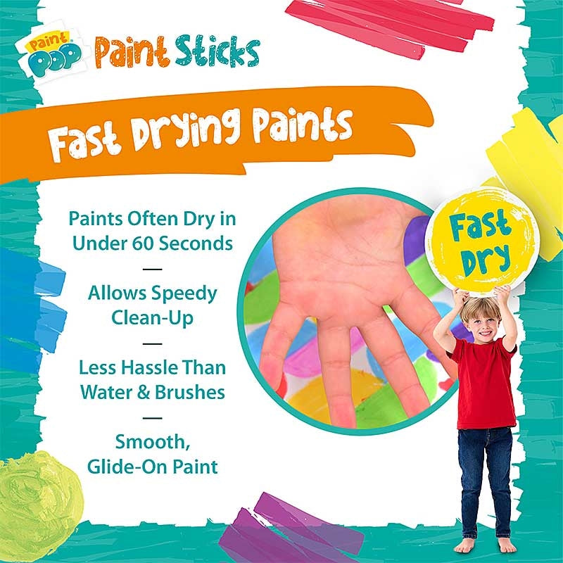 Paint Pop Classic Colours (12 Paint Sticks)