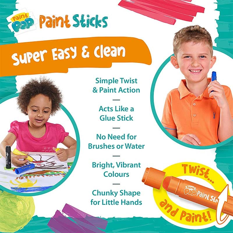 Paint Pop Classic Colours (12 Paint Sticks)