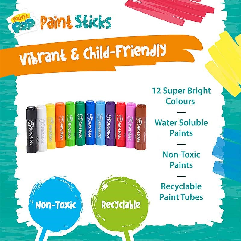 Paint Pop Classic Colours (12 Paint Sticks)