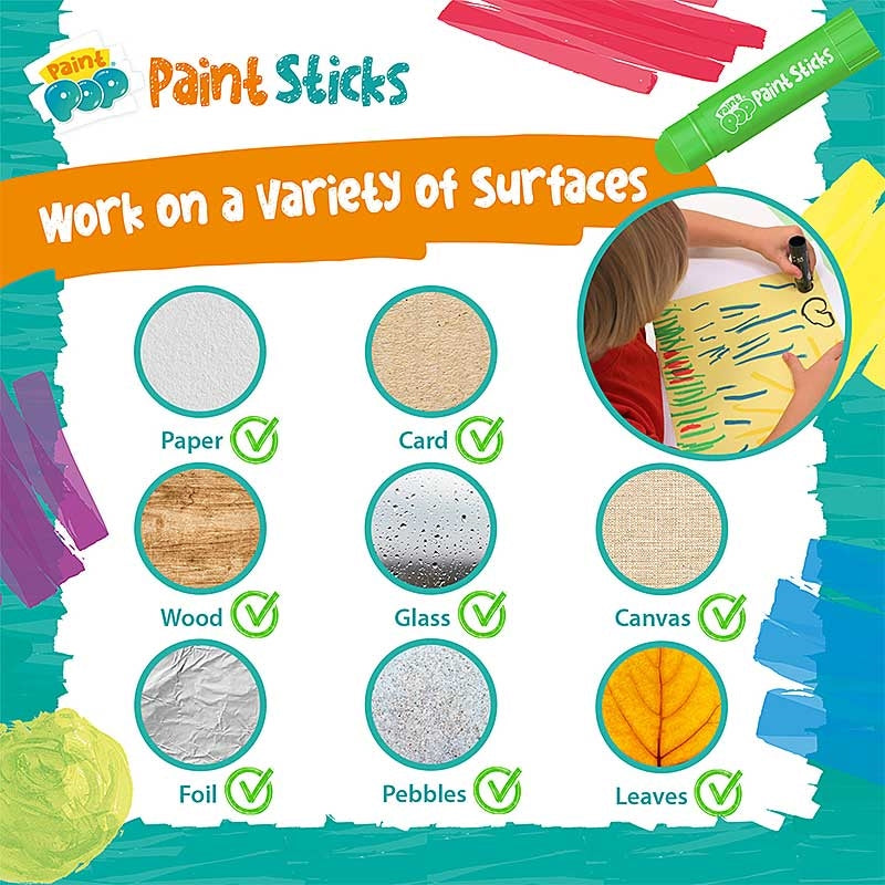 Paint Pop Classic Colours (12 Paint Sticks)