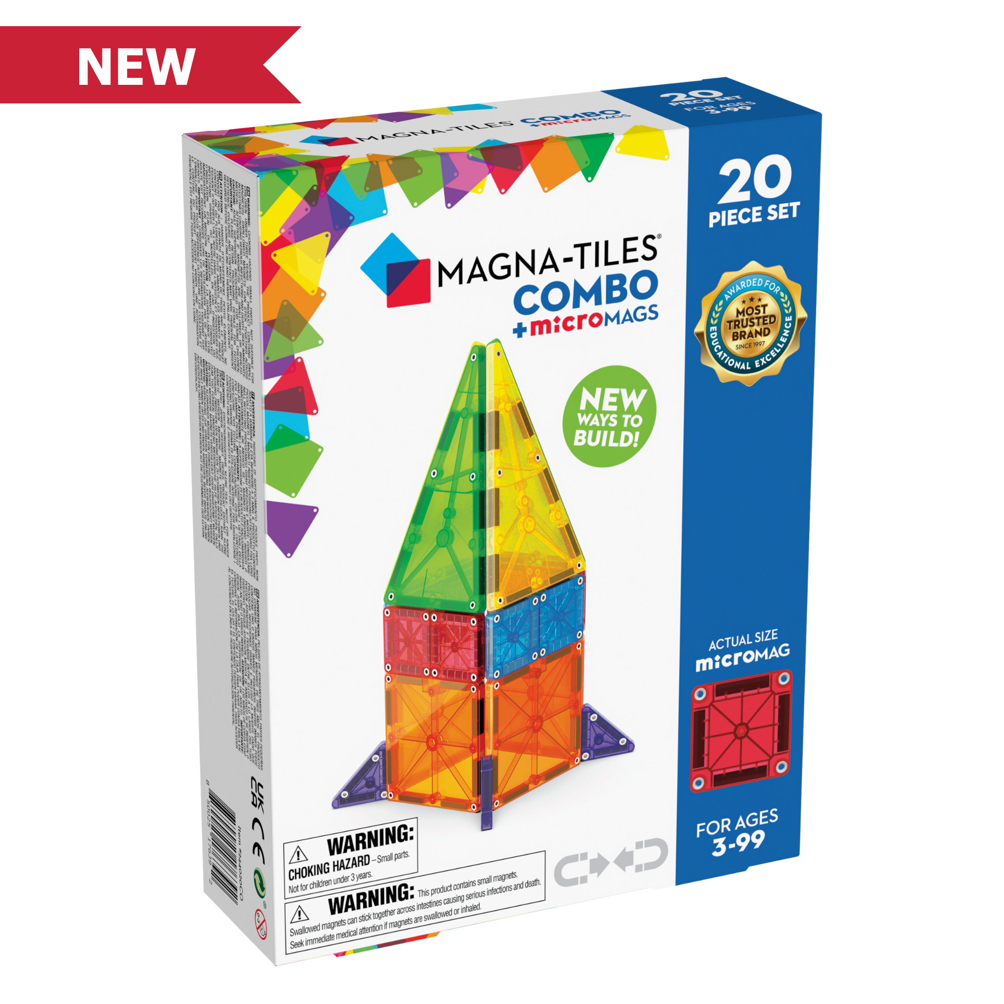 Magna-Tiles Combo + Micromags: 20-Piece Set