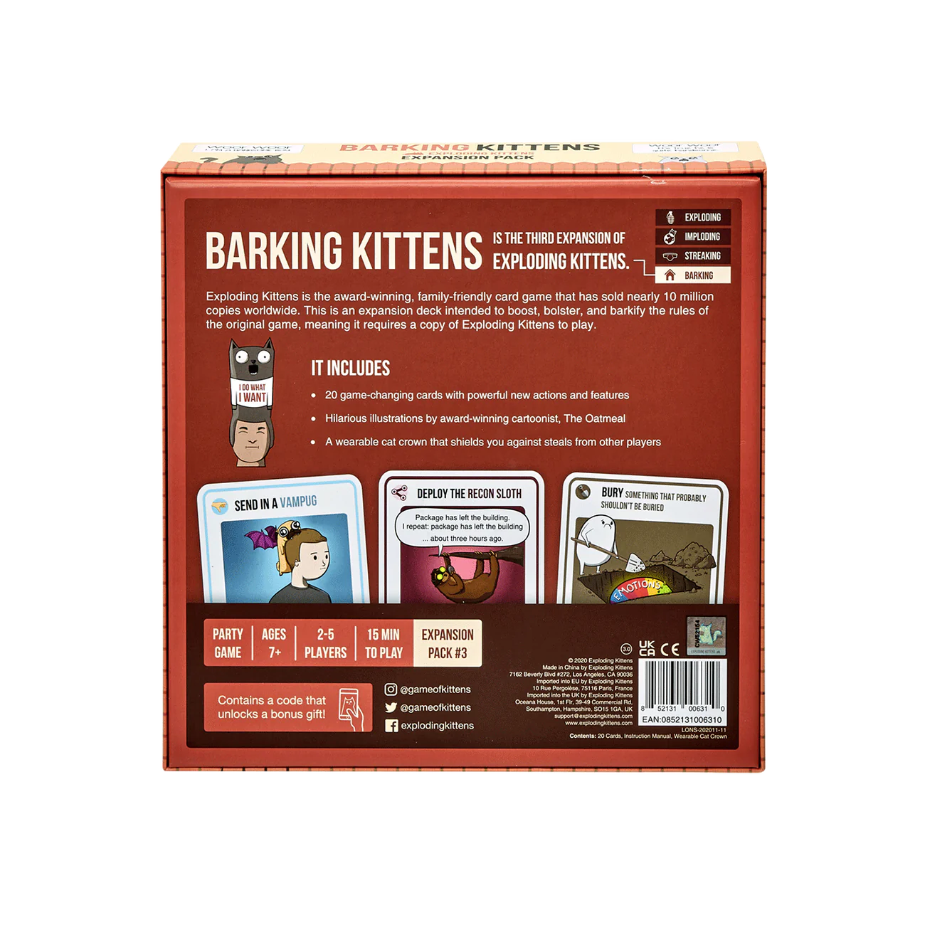 Exploding Kittens - Barking Kittens (Expansion)