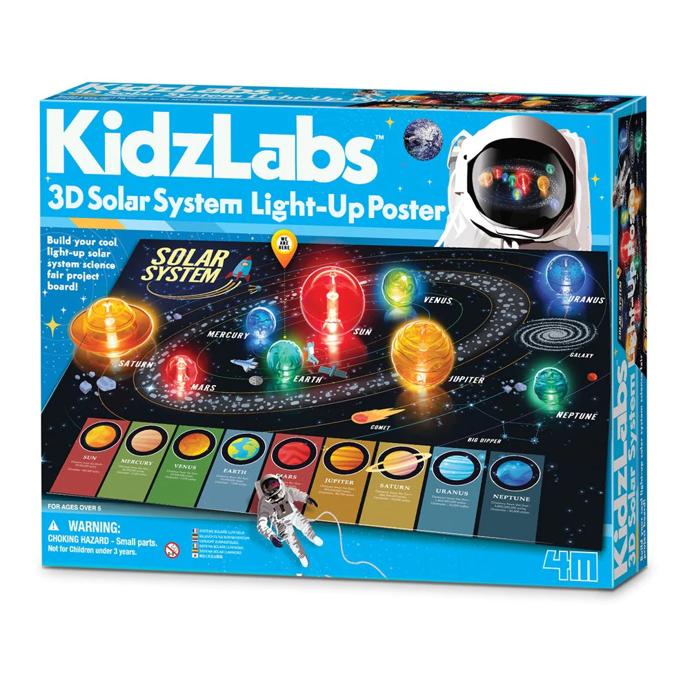 4M KidzLabs 3D Solar System Light-Up Poster