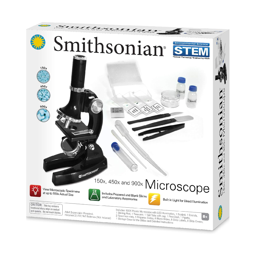 Smithsonian 150X, 450X and 900X Microscope Kit